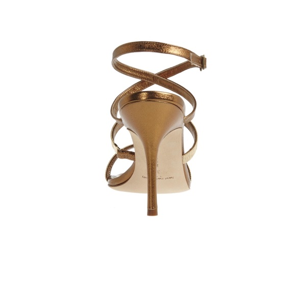 MANOLO BLAHNIK Lidia 90 bronze sandals shoes 39 - Picture 4 of 8